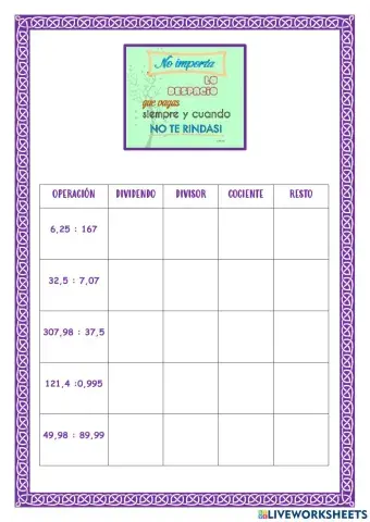 Divisiones con decimales