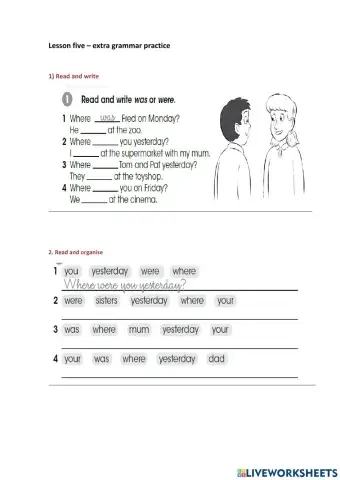 Lesson 5 - extra grammar practice