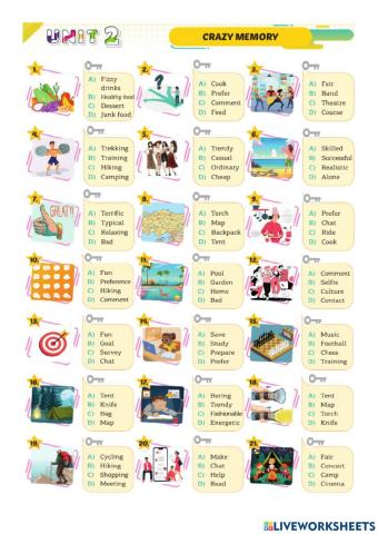 8.sınıf 2.ünite 1 resimli test crazy