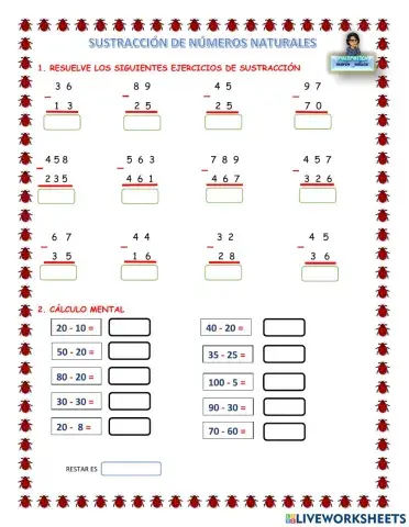 Sustraccion de números naturales