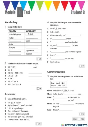 Module 1 - New Challenges Starter