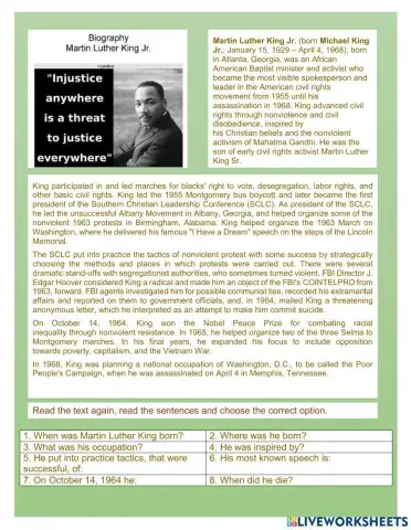 Read: Martin Luther King