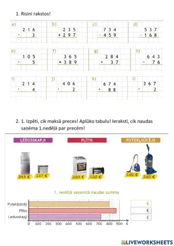 Matemātika. Darbības rakstos. 3.kl.