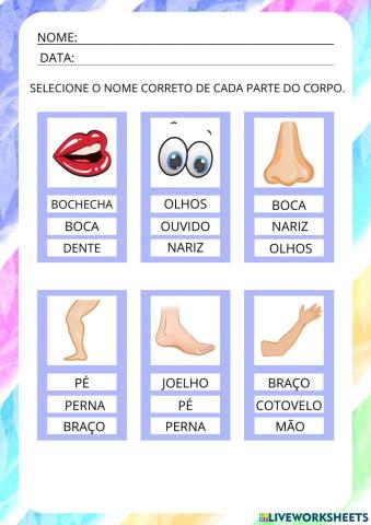 Partes do corpo