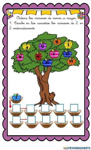 Ordenar de 2 en 2 hasta el 44