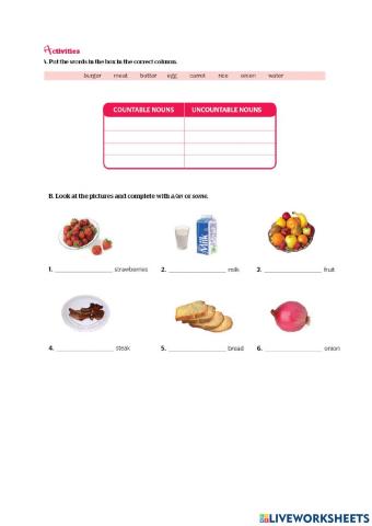 Countable-uncountable nouns