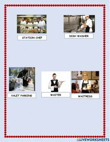 Jobs and responsabilities in the kitchen