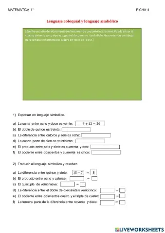 El Lenguaje Coloquial y el Lenguaje Simbólico