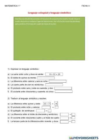 El Lenguaje Coloquial y el Lenguaje Simbólico
