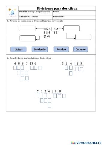 Divisiones para dos cifras