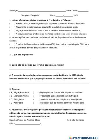 Geografia população