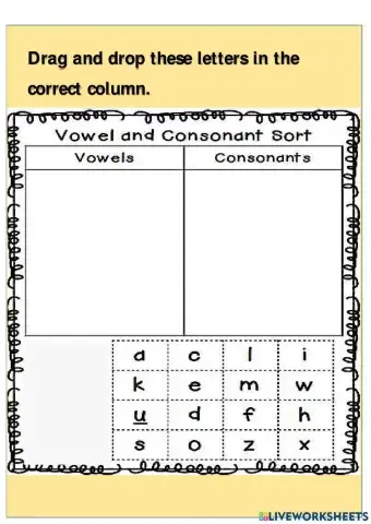 Vowels and consonant