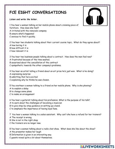 FCE 8 Conversations Listening 2