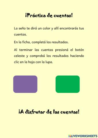 Práctica de cuentas: Suma sin dificultad (Dirige a dos niveles)