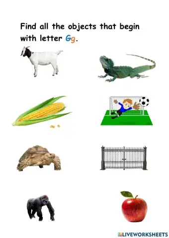 Letter Gg sound recognition