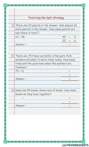 Practicing the Split Strategy 6