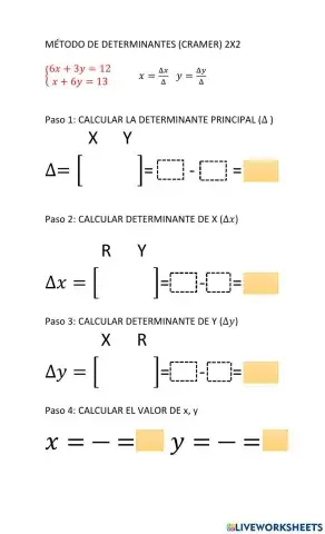Metodo de cramer 2X2