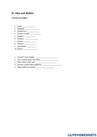 IA Likes and dislikes