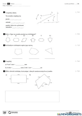 Poprawa klasa 4 figury geometryczne