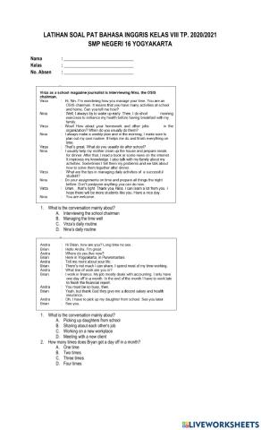 Latihan PAT Kelas 8 2021 1-24