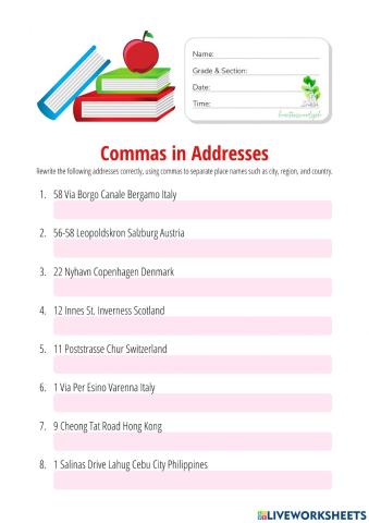 Commas in Addresses