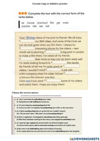 Infinitives or gerund