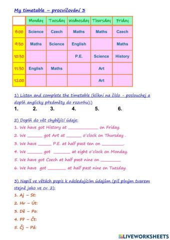 Chit Chat 2 - My timetable 3