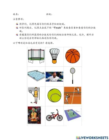 课外活动羽毛球