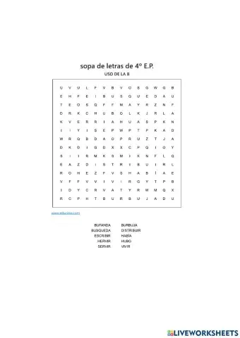 Sopa de letras: uso de la b