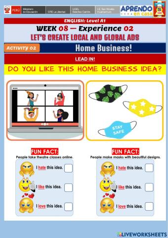 Week 8 - A1 - Experience 2 - Activity 2. Home business
