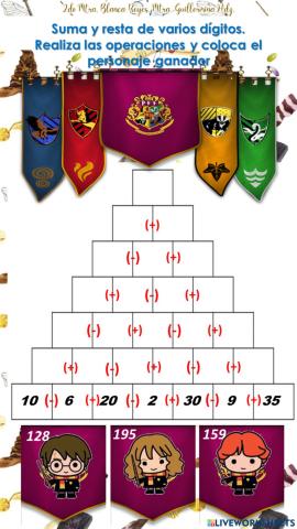 Suma y resta de varios dígitos.