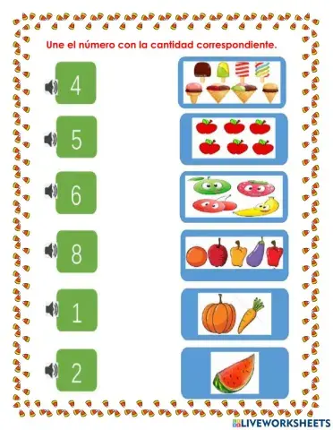 Los números del 1 al 8.