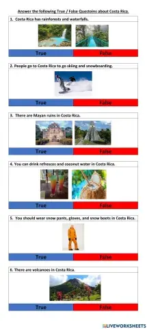 Costa Rica True False