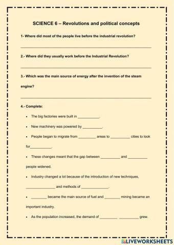 6. Science - Revolutions and political concepts