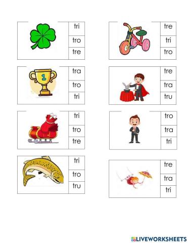 Sílabas tra tre tri tro tru