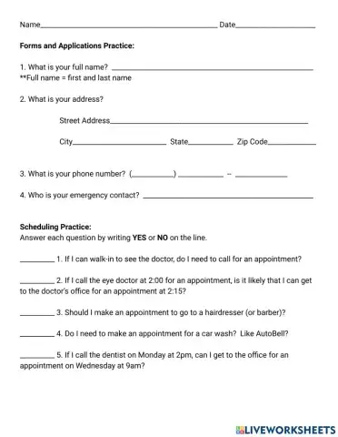 Appointments (Forms & Schedules)