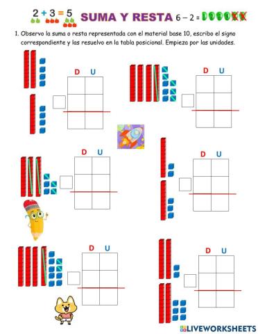 Suma y resta hasta el 49