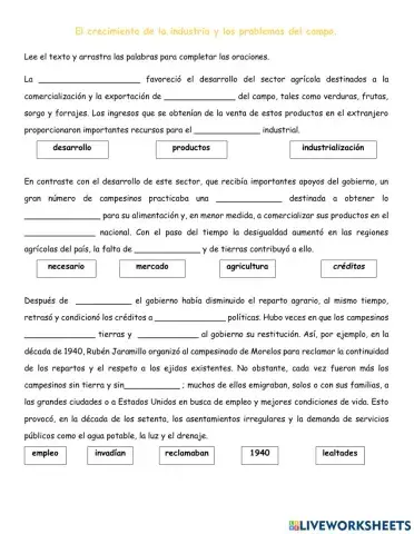 El crecimiento de la industria y los problemas del campo