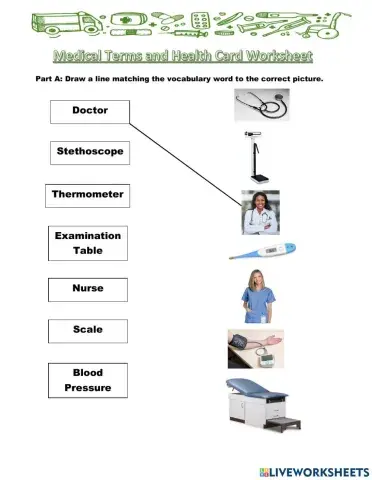 Medical Terms and Health Card