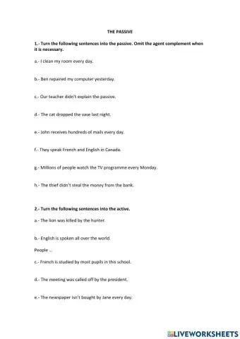 The passive: Present and past