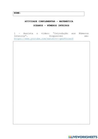 Introdução números inteiros