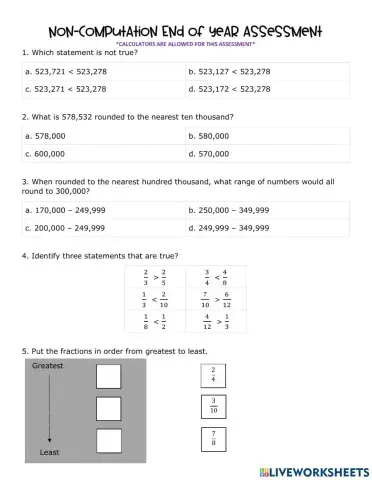 Non-Computation Assessment