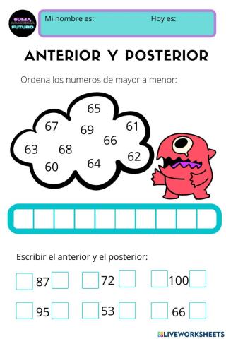 Anterior y posterior