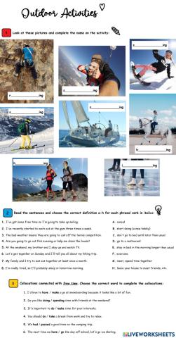 Outdoor Activities (Vocabulary)