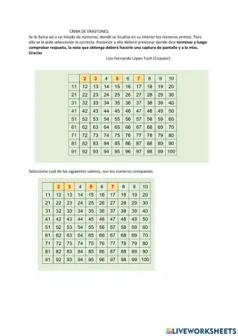 Numeros primos y compuestos