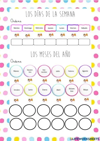 Días de la semana y meses del año