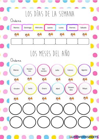 Días de la semana y meses del año