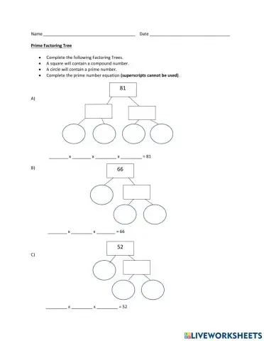 Prime Factorization Tree