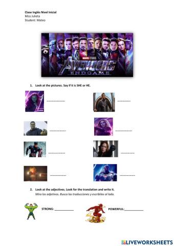 SHE-HE PRACTISE with The Avengers