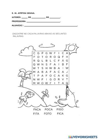 Explorando a consoante f